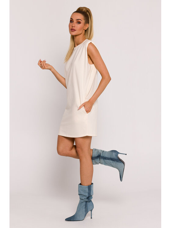 Made of Emotion Made of Emotion Letní šaty M789 Écru Generous Fit
