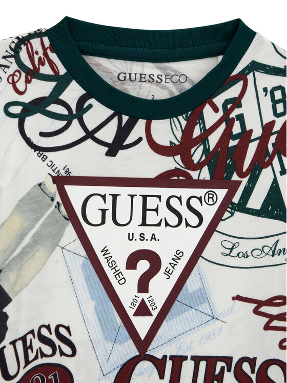 Guess Guess Completo maglietta e pantaloni N6YG02 K4077 Verde scuro Regular Fit