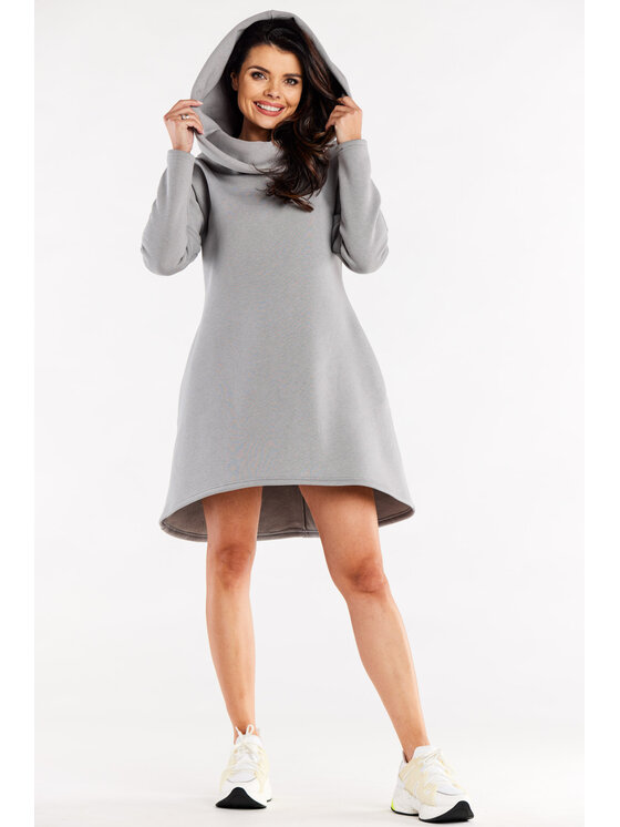 Infinite You Infinite You Sukienka dzianinowa M328 Szary Basic Fit
