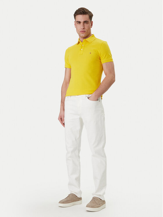 Tommy Hilfiger Tommy Hilfiger Polokošeľa 1985 MW0MW17771 Žltá Slim Fit