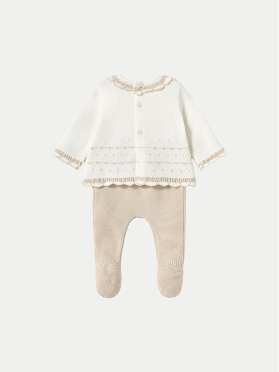 Mayoral Mayoral Set de bluză și pantaloni cu botoșei 1587 Bej Regular Fit