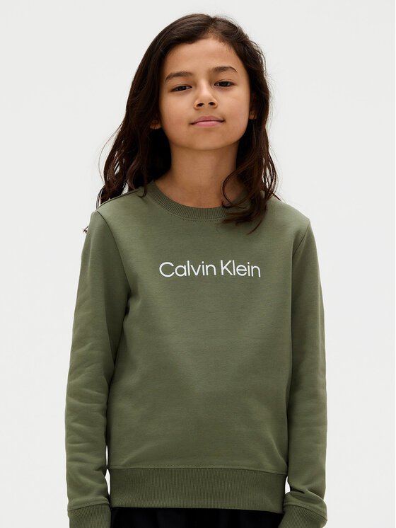 Calvin Klein Jeans Calvin Klein Jeans Pulóver Inst Logo IU0IU00680 M Zöld Regular Fit