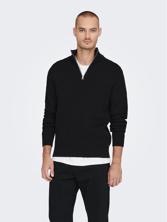 Only & Sons Sveter 22023210 Čierna Regular Fit