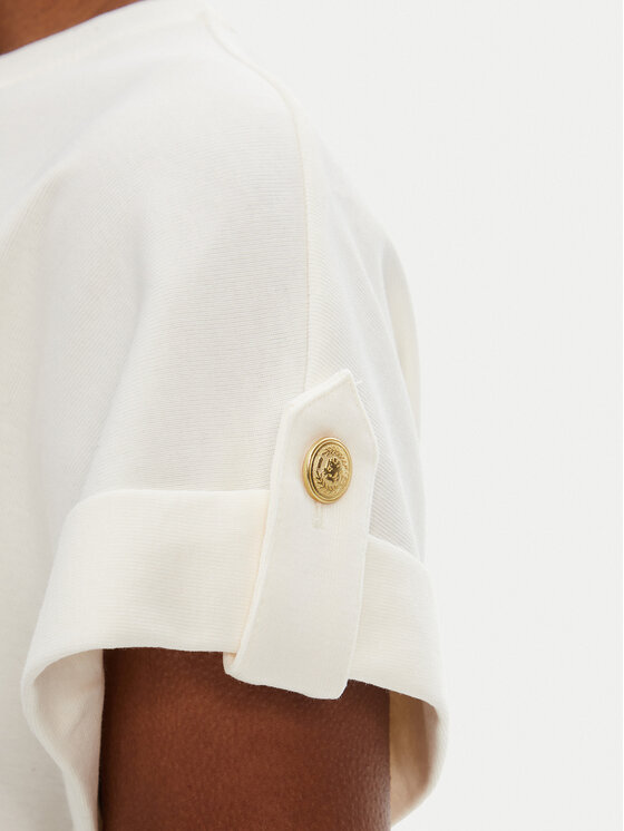 Tommy Hilfiger Tommy Hilfiger T-särk Gold Button WW0WW45628 Valge Regular Fit