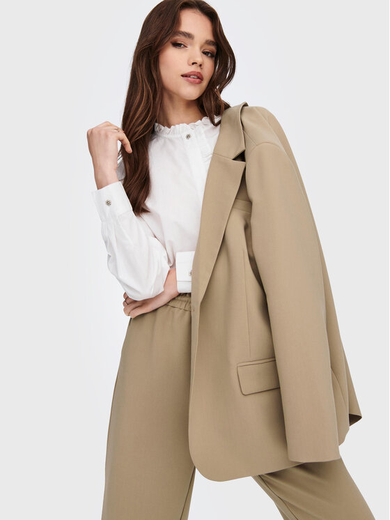 ONLY ONLY Marynarka Milian 15264609 Beżowy Regular Fit