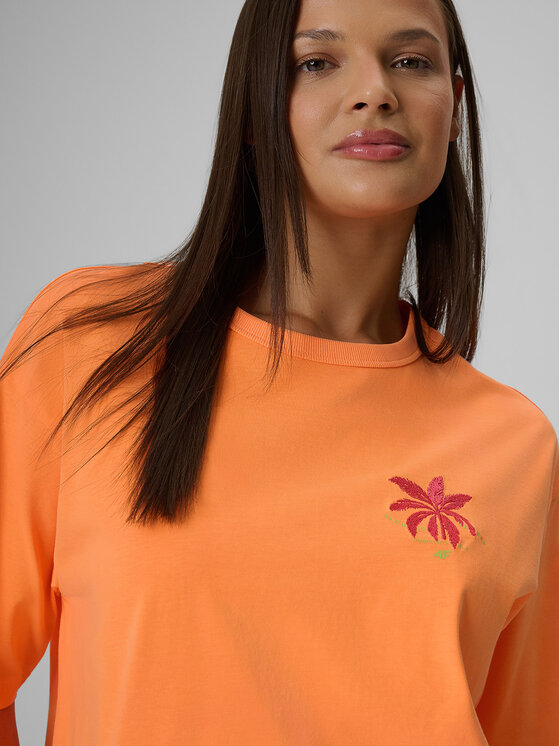 4F 4F T-Shirt BEACHWEAR Pomarańczowy Boxy Fit