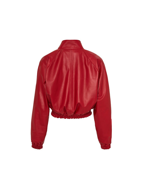 Mimika Mimika Kurtka skórzana Bomber n^5 wersja ze stójką Rumor Czerwony Oversize