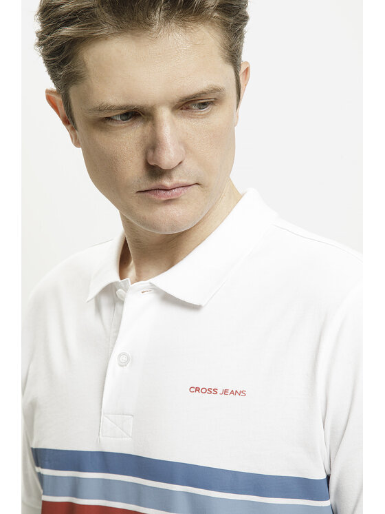 Cross Jeans Cross Jeans T-Shirt 16069-008 Biały Regular Fit