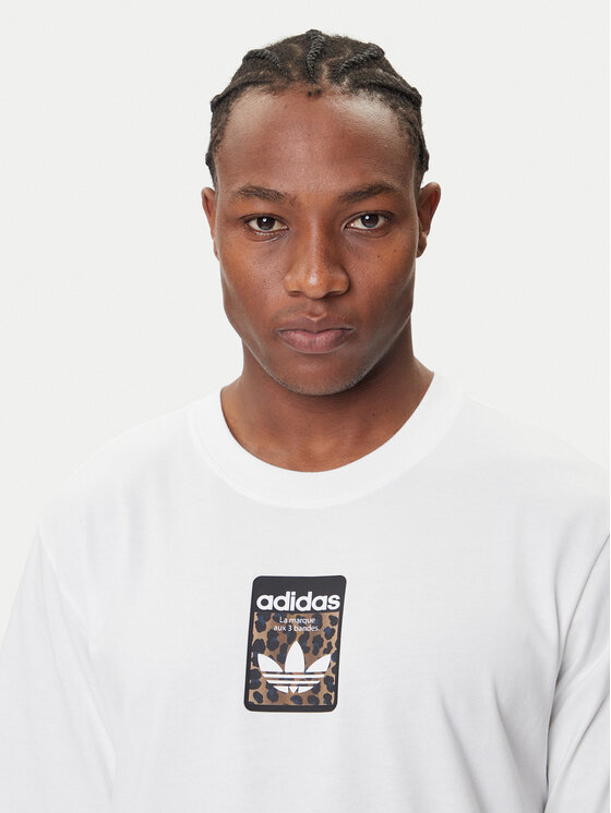 adidas adidas T-Shirt Leo JV7570 Biały Oversize