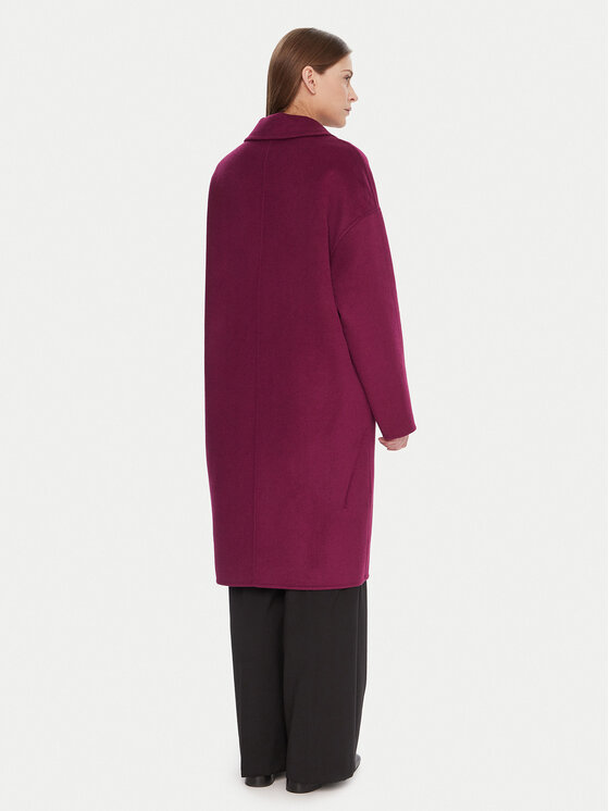 United Colors Of Benetton United Colors Of Benetton Płaszcz wełniany 28F7DN082 Fioletowy Regular Fit