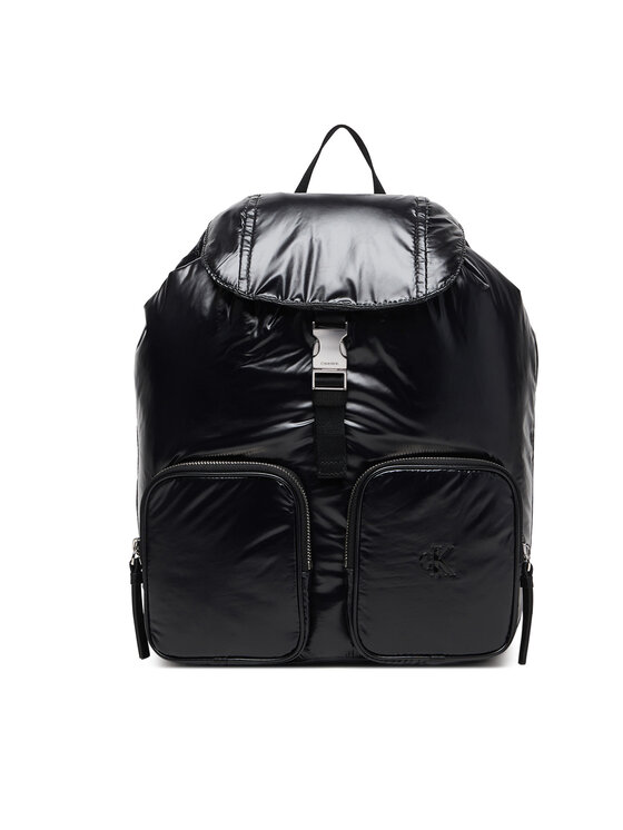 Calvin Klein Calvin Klein Batoh Pocket Nylon Flap Backpack LV04F3406G Černá