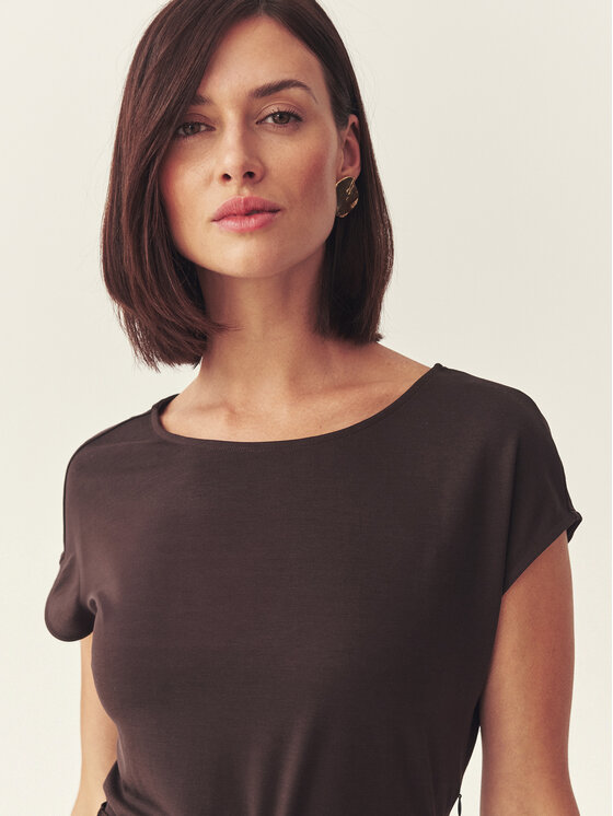 TATUUM TATUUM Sukienka dzianinowa AKOR Brązowy Flare Fit