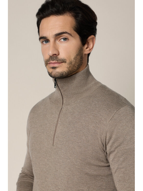 Lancerto Lancerto Sweter Lucan SW073225000076 Beżowy Regular Fit