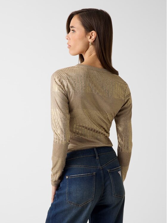 Guess Guess Sweter 180344 Złoty Classic Fit