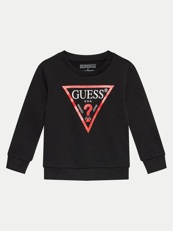 Guess Guess Majica dugih rukava N73Q10 KAUG0 Crna Regular Fit