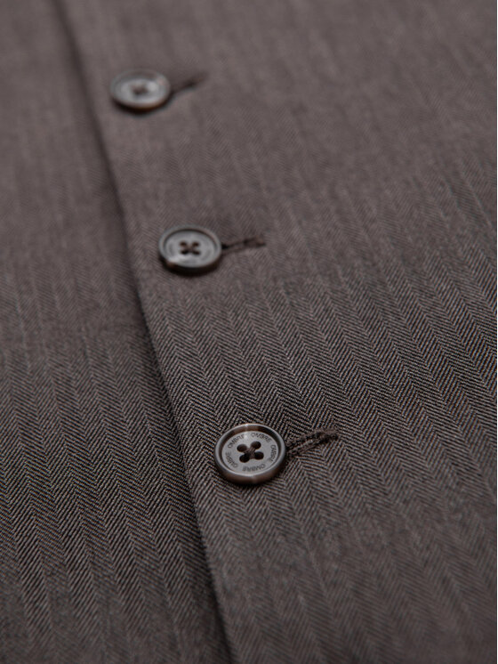 Ombre Ombre Kamizelka V65 Szary ciemny Slim Fit