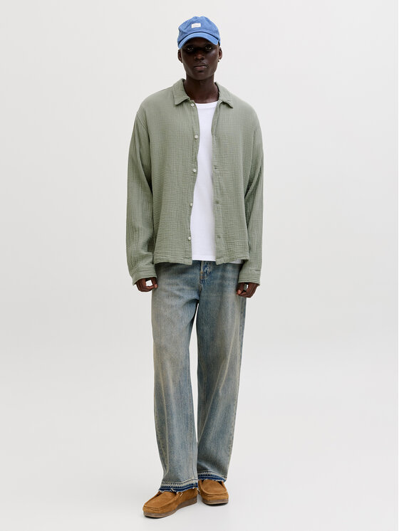 Jack & Jones Jack & Jones Koszula Nantucket 12291804 Zielony Relaxed Fit