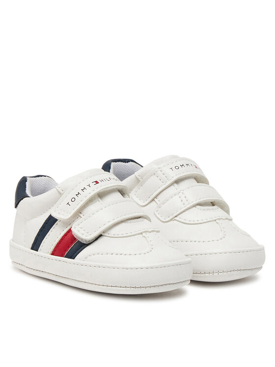 Tommy Hilfiger Tommy Hilfiger Sneakersy Stripe Low Cut Velcro T0B9-33831-1433 Biały