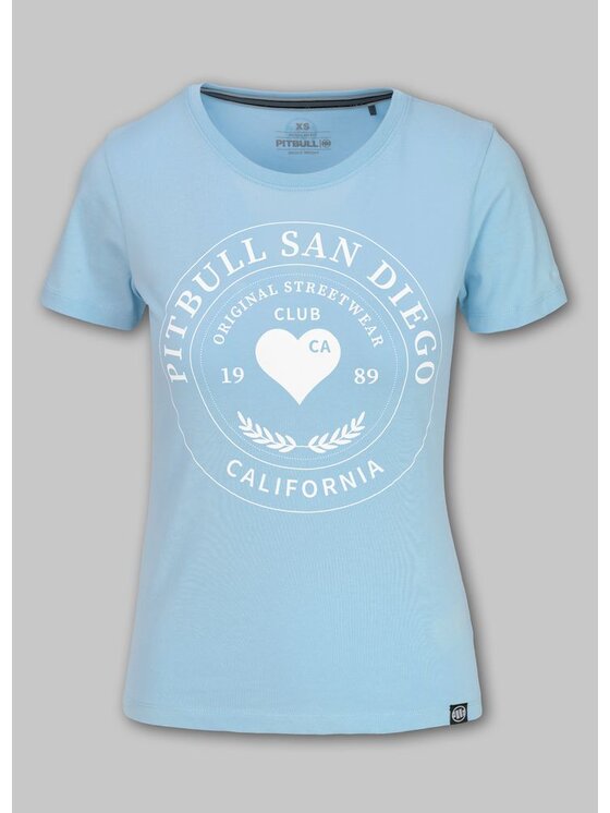 PITBULL PITBULL T-Shirt Koszulka damska HEARTIE L Błękitny Regular Fit