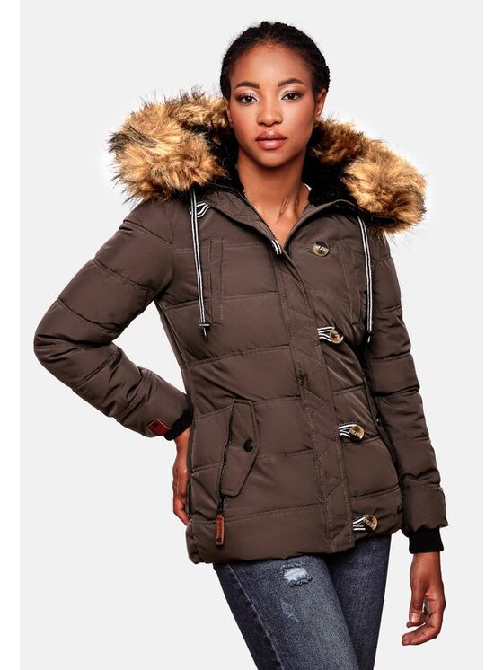 Navahoo Navahoo Kurtka zimowa Zoja Czarny Casual Fit