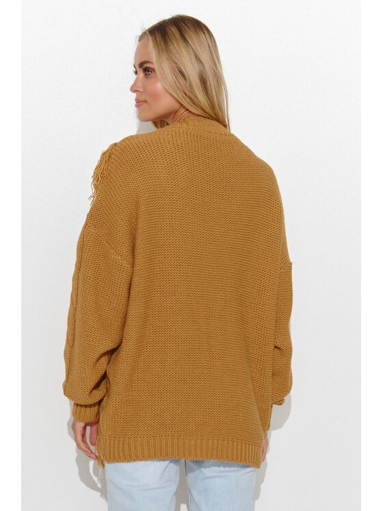 Makadamia Makadamia Sweter S135 Żółty Over Fit