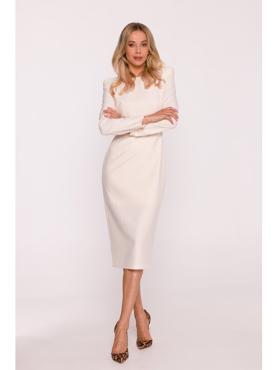 Stylove Stylove Sukienka wieczorowa S412 Beżowy A-Line Fit
