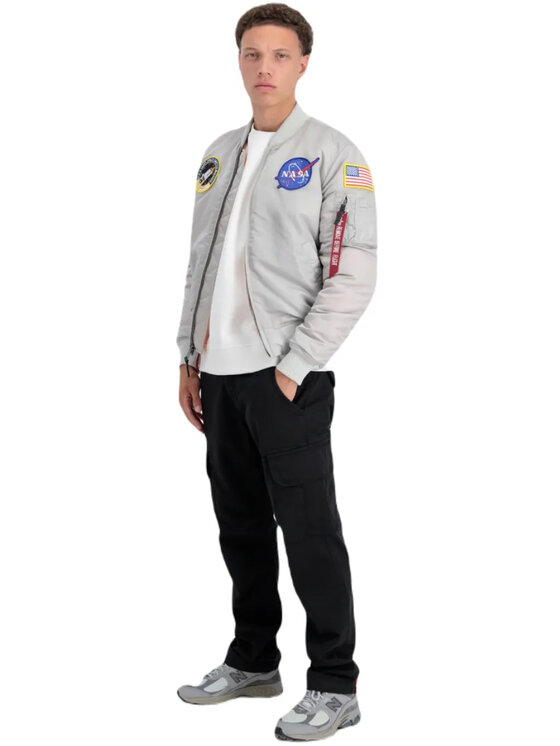 Alpha Industries Alpha Industries Bunda bomber MA-1 VF NASA 166107 Šedá Regular Fit