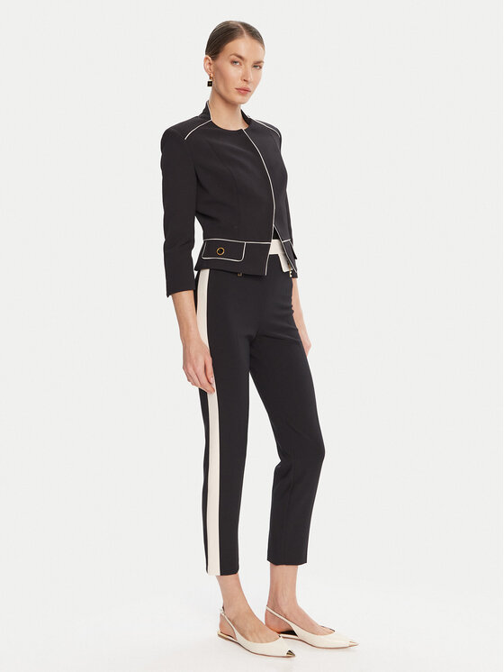 Elisabetta Franchi Elisabetta Franchi Παντελόνι υφασμάτινο PA-T01-56E2-V340 Μαύρο Regular Fit