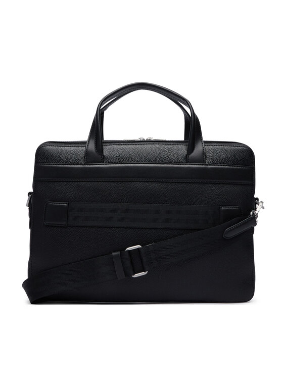 Tommy Hilfiger Tommy Hilfiger Geantă pentru laptop Th Business Leather Computer Bag AM0AM14731 Negru
