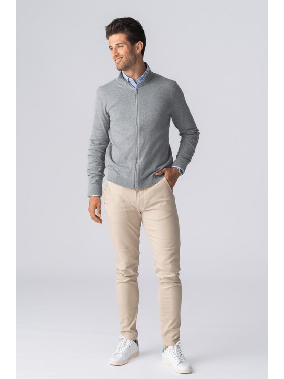 TeeShoppen TeeShoppen Sweter 'Basic Collection' Szary Regular Fit