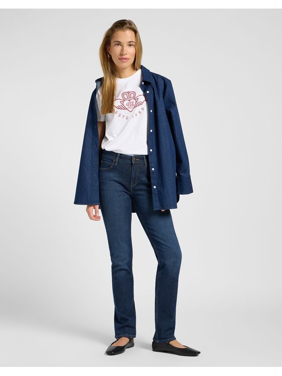 Lee Lee Jeansy ELLY Niebieski Straight Leg