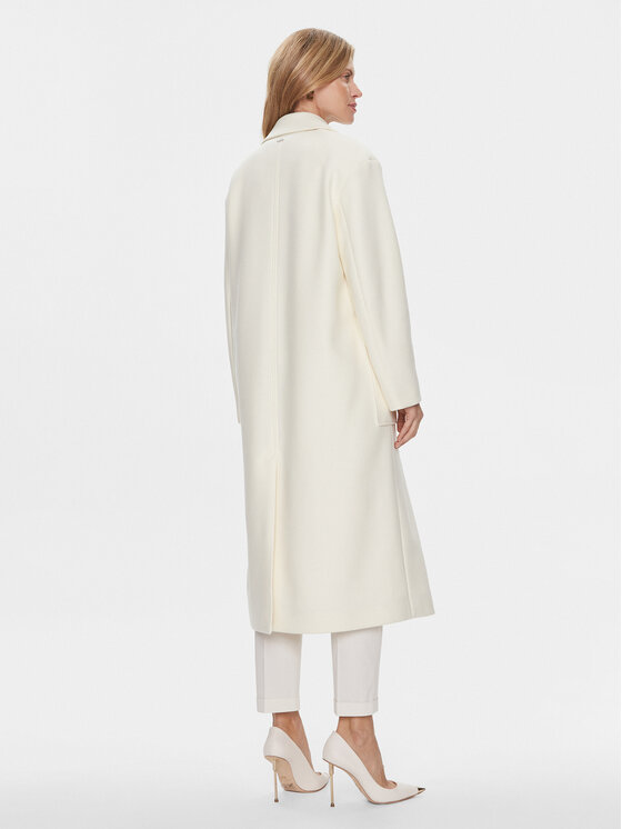 BOSS Boss Cappotto di lana Caridi 50510308 Écru Relaxed Fit