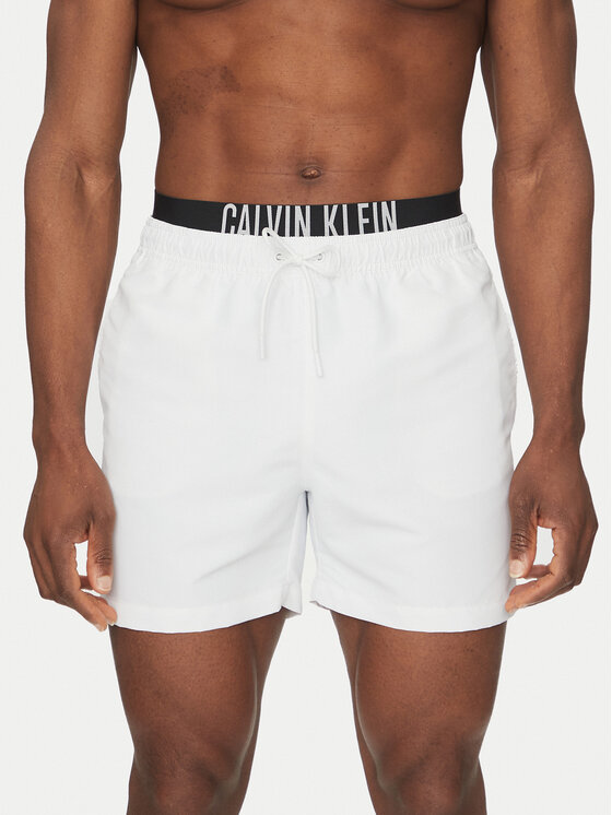 Pantaloni scurți pentru înot Calvin Klein Swimwear Bărbați, Mărimea: S, Alb, KM0KM01093