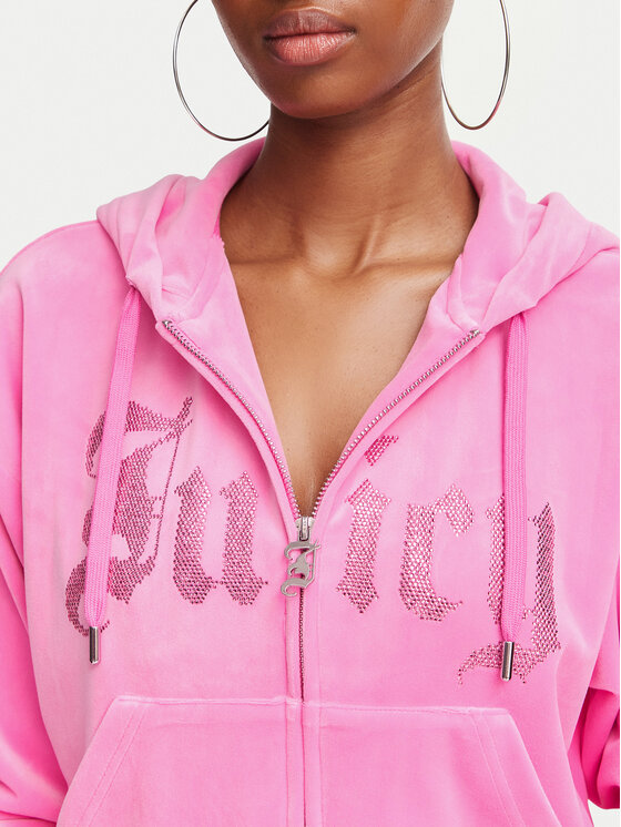 Juicy Couture Juicy Couture Bluza Old Gothic JCWAS226333 Różowy Slim Fit