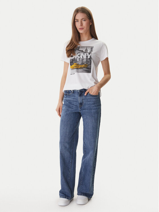 DKNY DKNY Majica DJ6T1748 Bela Regular Fit