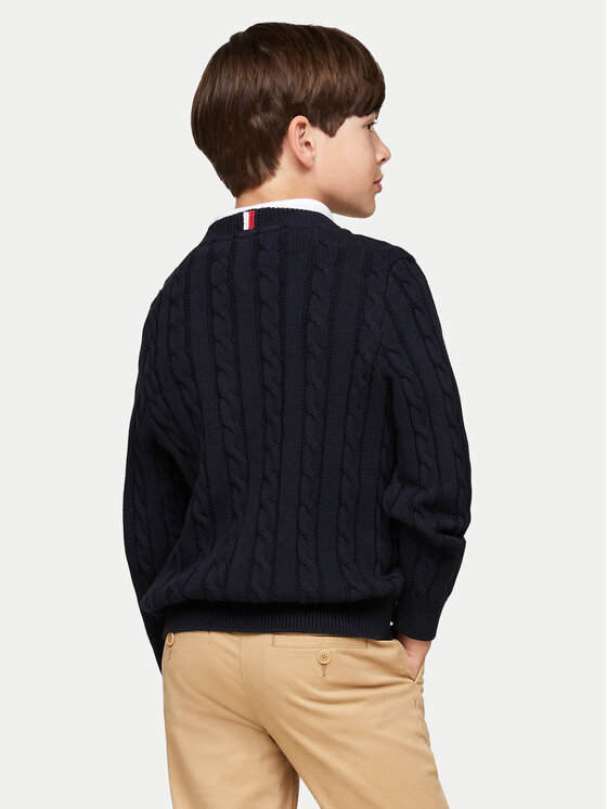 Tommy Hilfiger Tommy Hilfiger Pulover Essential KB0KB09418 Mornarsko modra Regular Fit