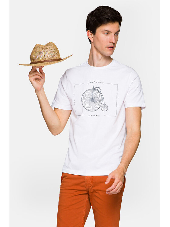 Lancerto Lancerto T-Shirt Leon TS073221000006 Biały Regular Fit