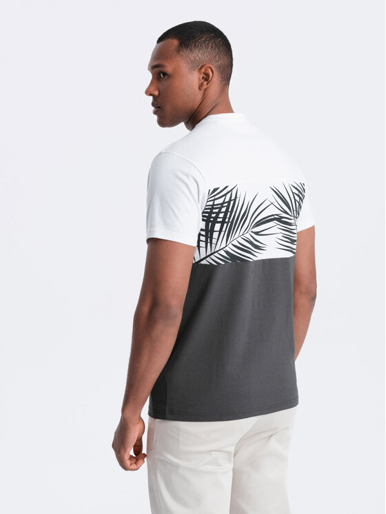 Ombre Ombre T-Shirt OM-TSPT-0177 Šedá Regular Fit