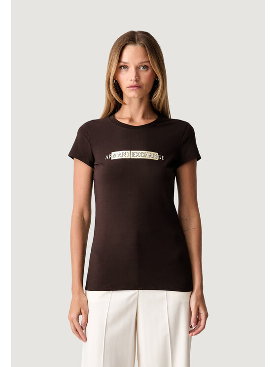Armani Exchange Armani Exchange T-Shirt XW002811 AF16294 Brązowy Casual Fit
