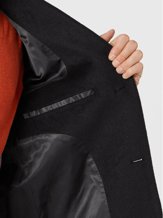 GINO ROSSI Gino Rossi Wollmantel Trentino GR22-PLM500 Schwarz Regular Fit