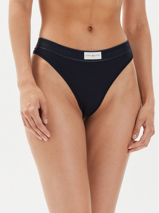 Tommy Hilfiger Stringové nohavičky UW0UW04812 Tmavomodrá