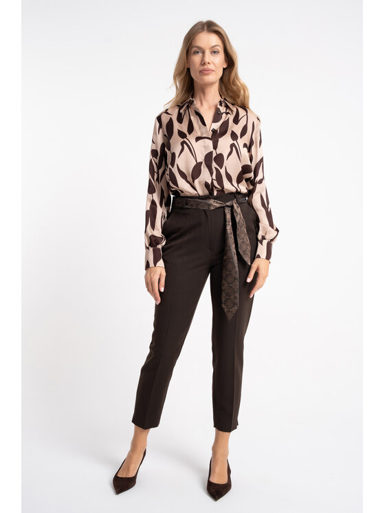 CLICK CLICK Παντελόνι υφασμάτινο 30-361 Σκούρο καφέ Tapered Fit