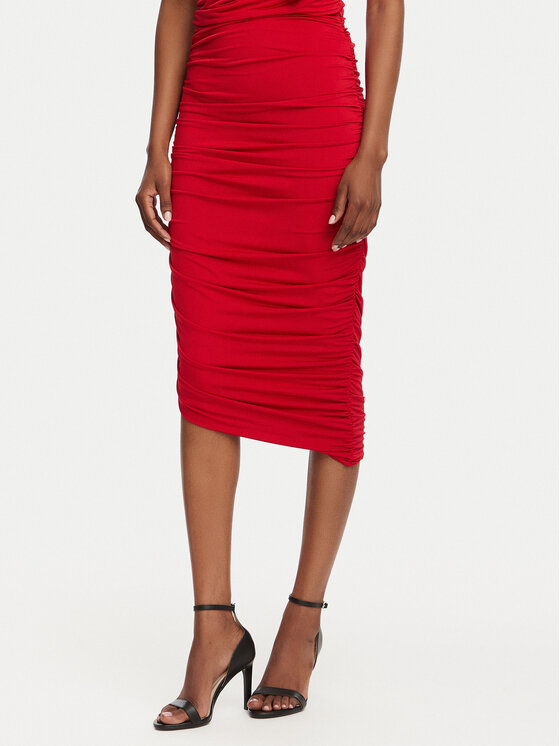 ACCESS FASHION Fustă tip creion 63-6001-326 Roșu Slim Fit