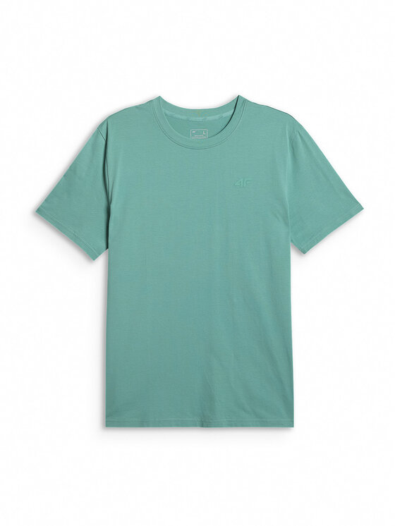 4F 4F T-Shirt BASIC+ Turkusowy Regular Fit