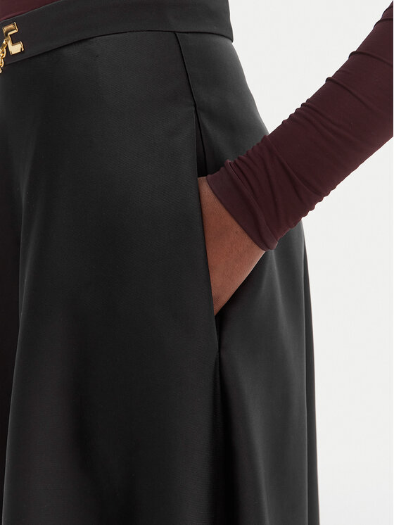 Elisabetta Franchi Elisabetta Franchi Midi sijonas GO-156-61E2-V320 Juoda Regular Fit