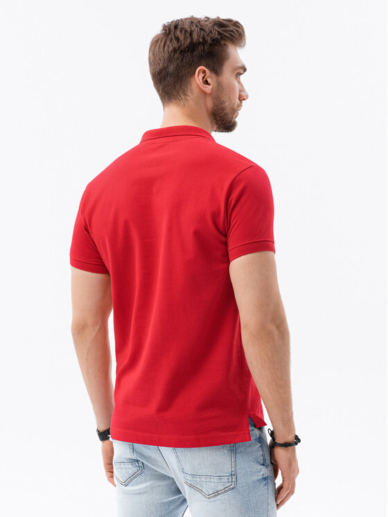 Ombre Ombre Polo S1374 Czerwony Regular Fit