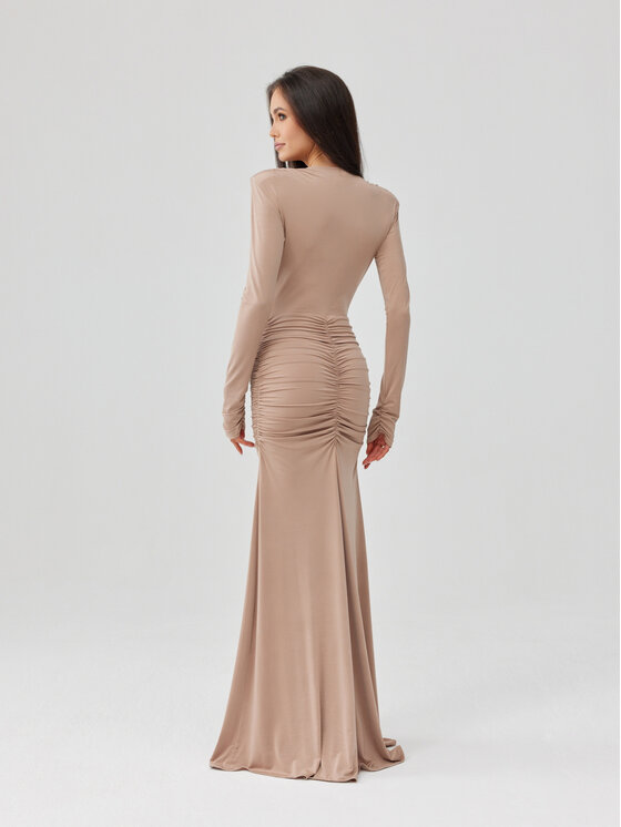 Roco Fashion Roco Fashion Večerné šaty Ariella Béžová Slim Fit