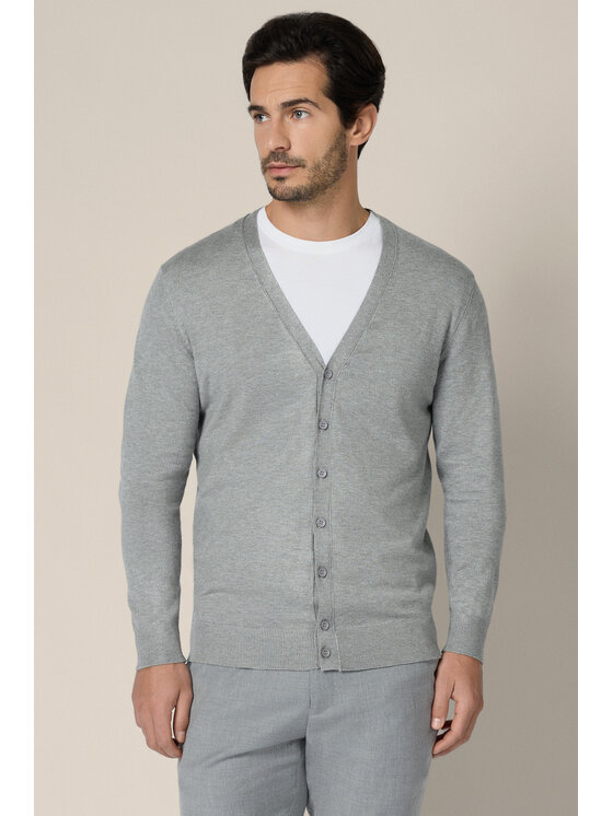Lancerto Lancerto Kardigan Elva SW073225000047 Szary Regular Fit
