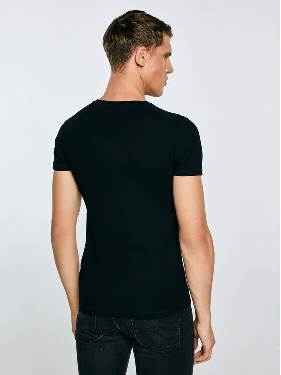 BIG STAR BIG STAR T-Shirt BASICAG Czarny Slim Fit