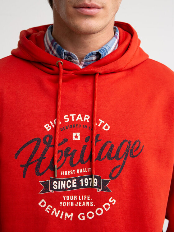 BIG STAR BIG STAR Bluza HERITY_704_170 Czerwony Comfort Fit